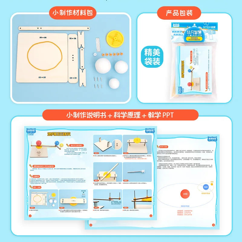 Kit Educativo STEM Modelo DIY Esferas Terra Lua Sol