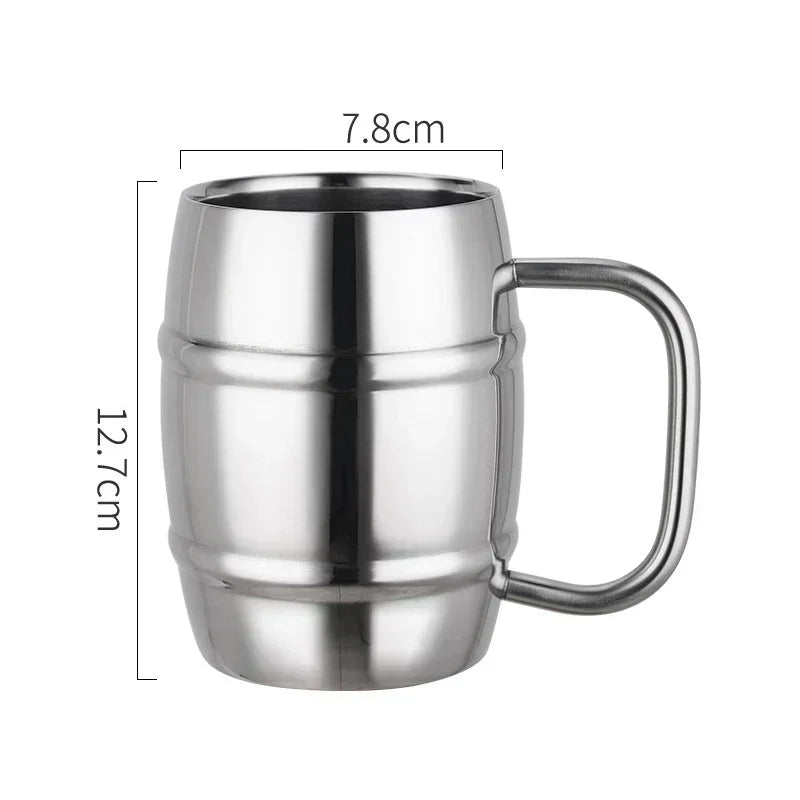 Hot Double Wall Stainless Steel Beer Mug &ndash; Portable 500ml / 401-500ml