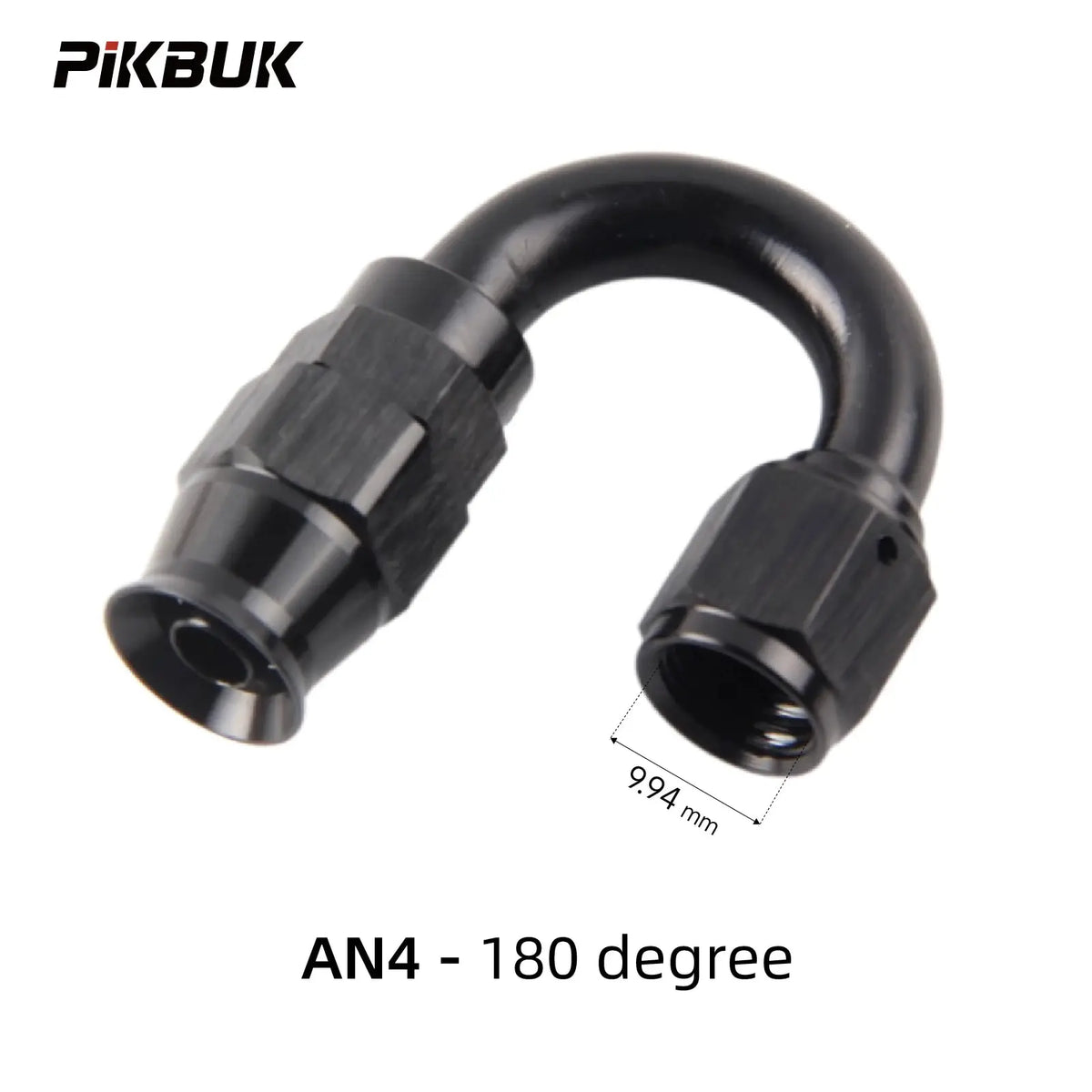 PIKBUK AN4/6/8/10 PTFE Oil Fuel Line Swivel Fitting 0-180 Degree Hose End Adaptor Assembly Kit Black by InterCyprus Trading Ltd