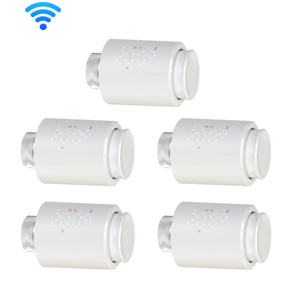 Tuya Smart WiFi Thermostatic Radiator Valve TRV &ndash; Remote App 5pcs WiFi / 3 x 1.5V