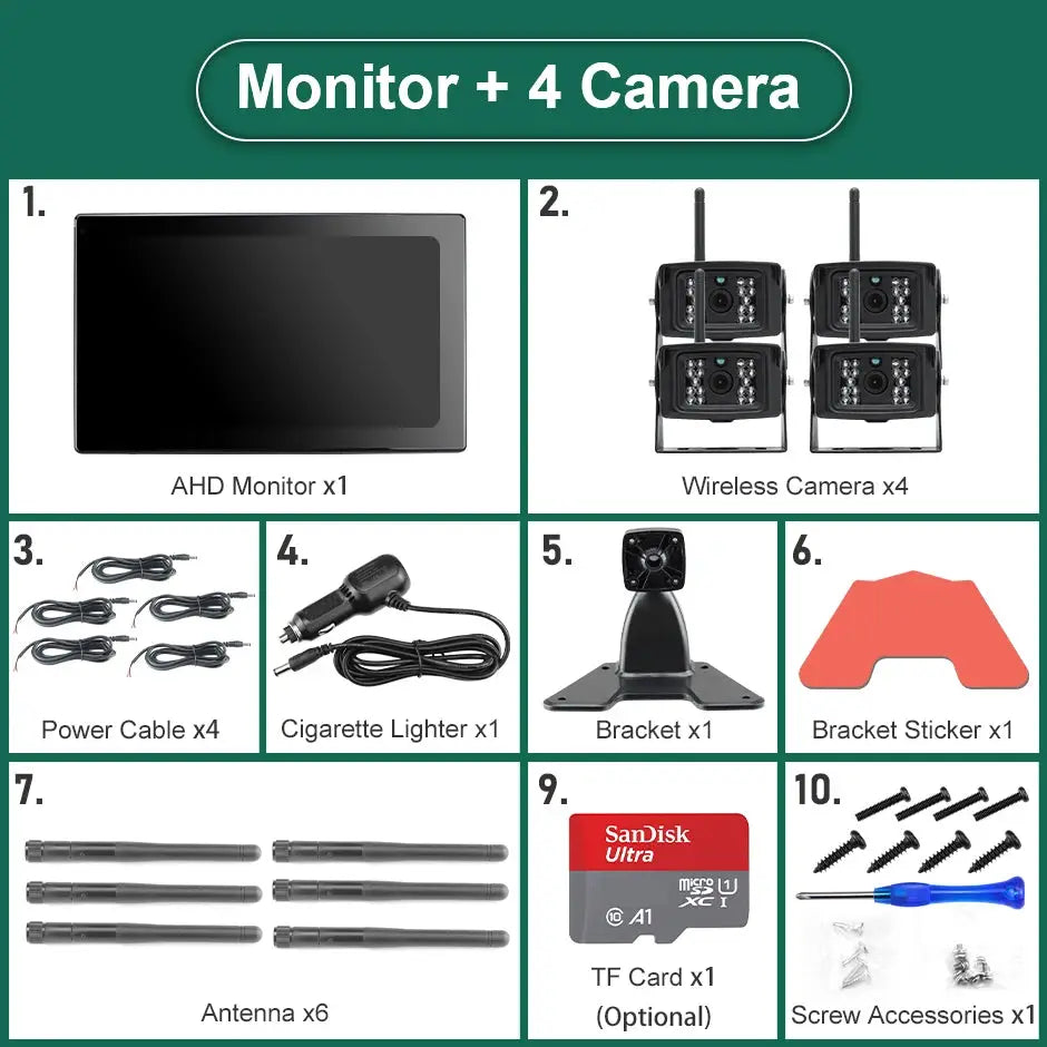 10 Inch Wireless Backup Camera With WiFi Monitor For Trucks by InterCyprus Trading Ltd