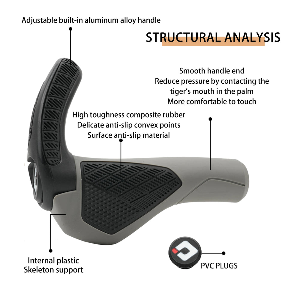 ODI GP3-Pro MTB-grepp med låsning, ergonomiskt gummi och ek, stor dyna för tävlingscykling
