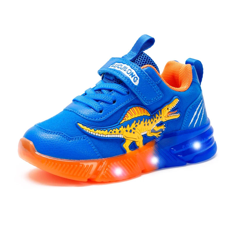 EXDINO Light Up Dinosaur Sneakers for Boys 2-6Y
