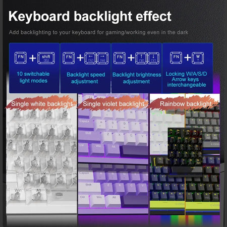E-YOOSO Z94 USB Mechanical Keyboard - Monochrome Backlit