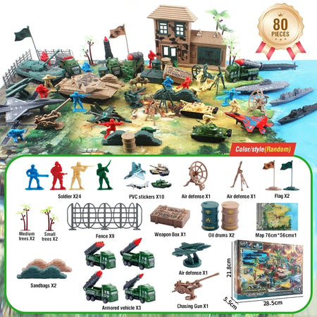 Military Action Figures Scene Map Kit &ndash; Educational Playset ME-80H