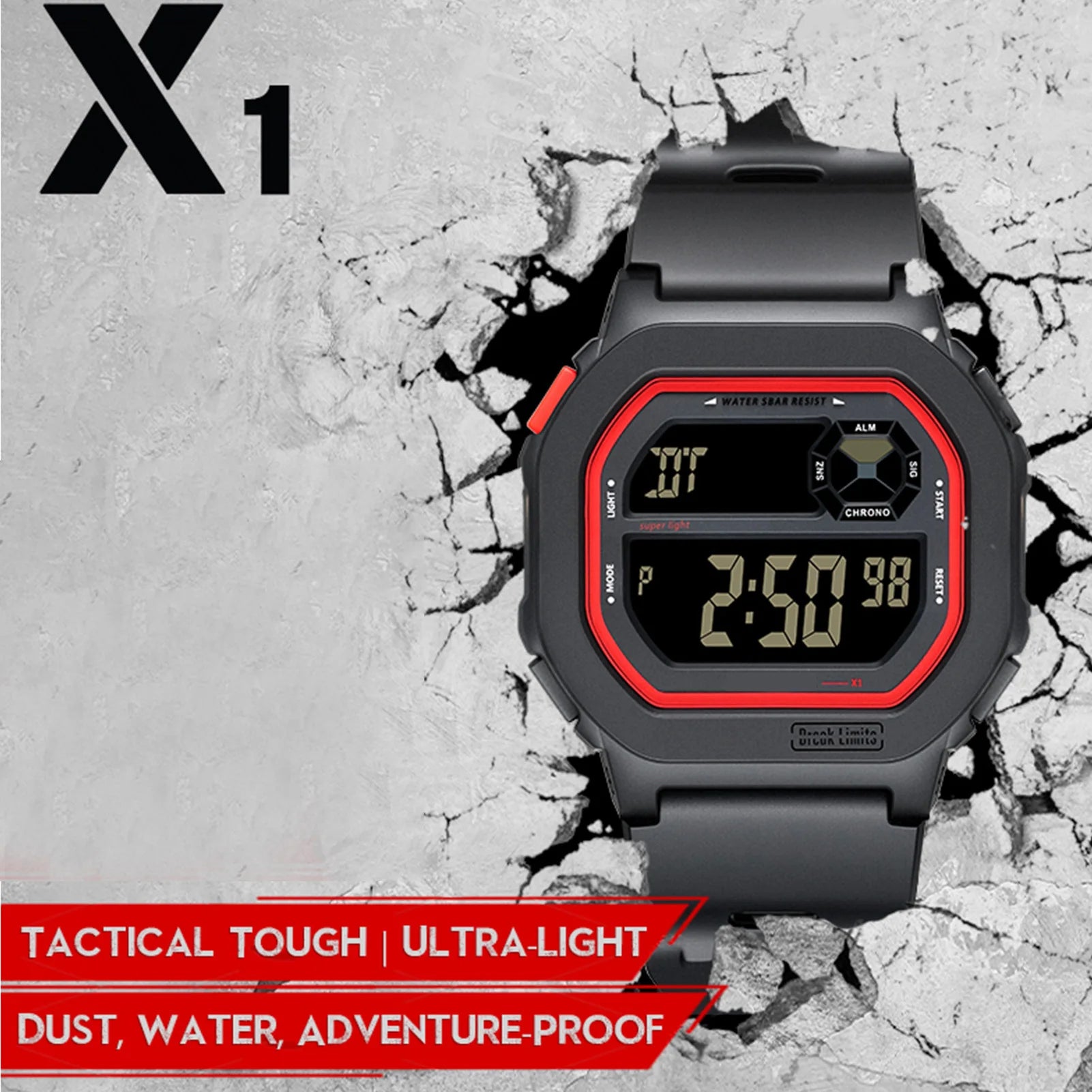 Digital Sports Watch &ndash; 50m Rainproof Stopwatch And Alarm