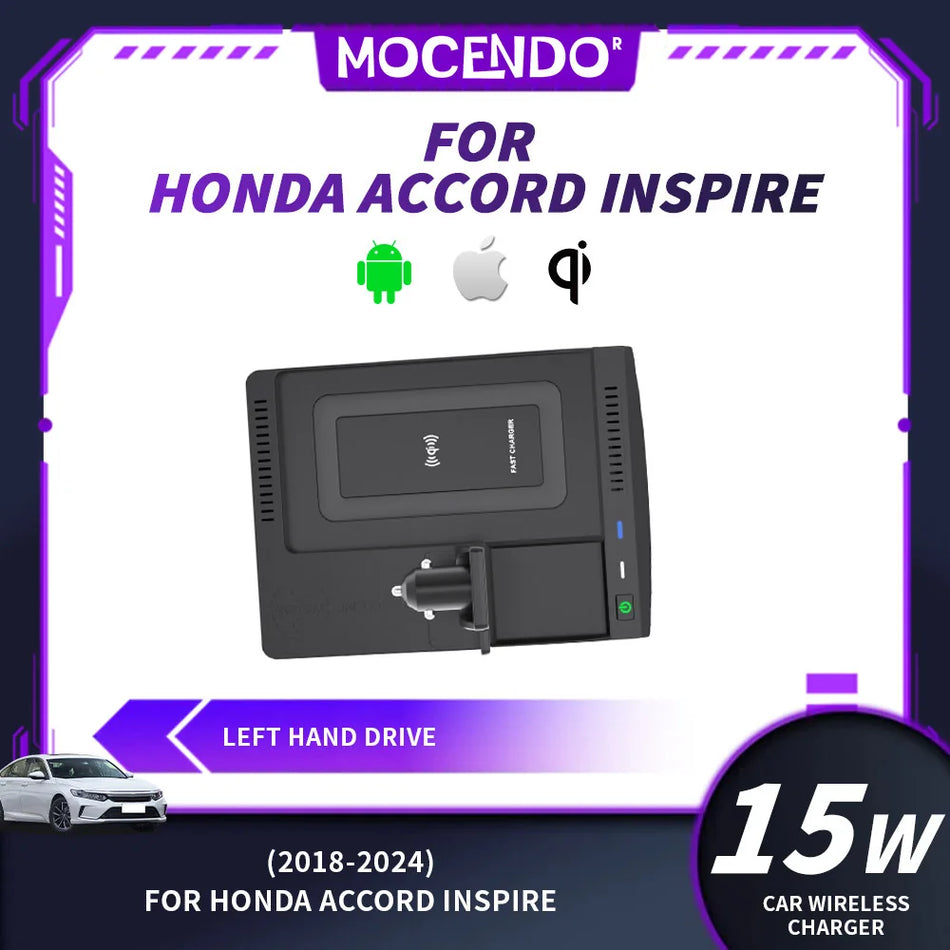 Tapis de charge sans fil 15W pour Honda Accord Inspire 2018-2025