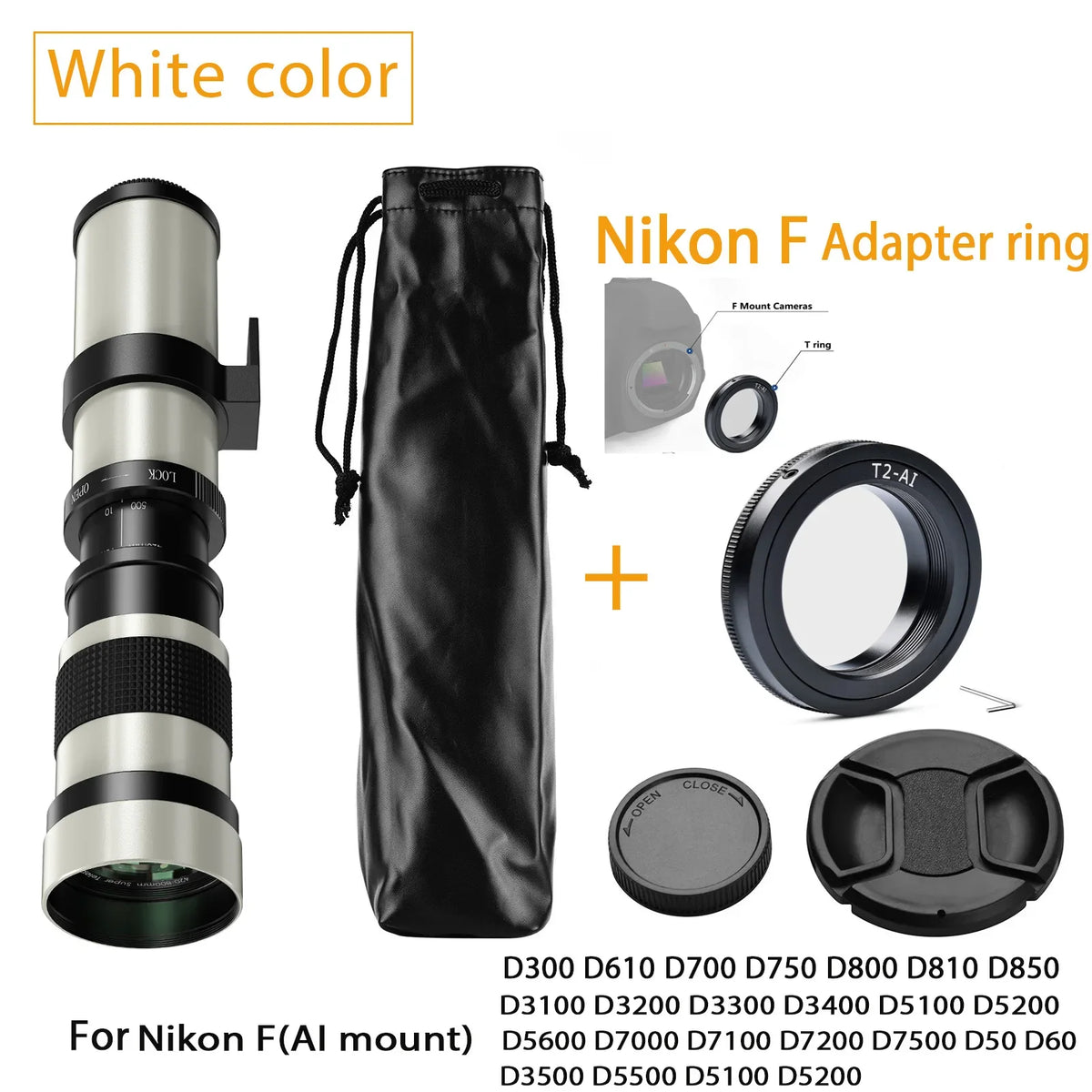Lightdow Telephoto Lens 420-800mm f 8.3 &ndash; Super Telephoto Zoom for DSLR Cameras for Nikon F 02