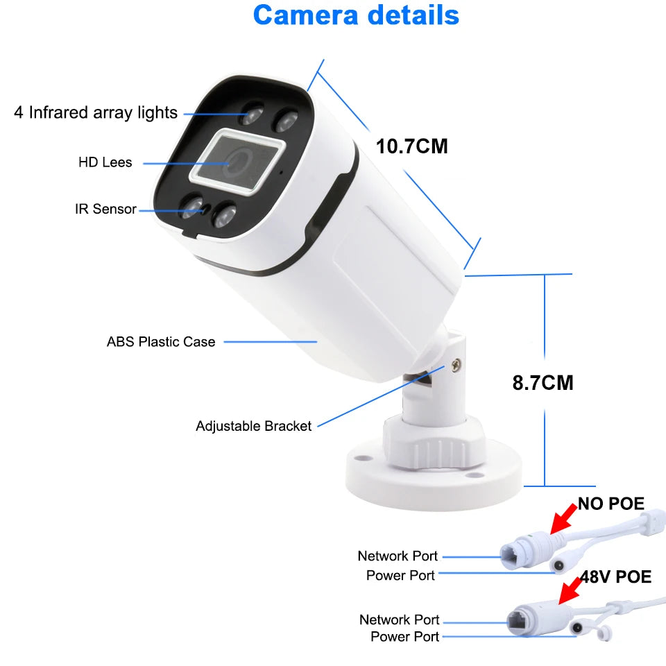 4K 8MP POE IP Camera with Night Vision