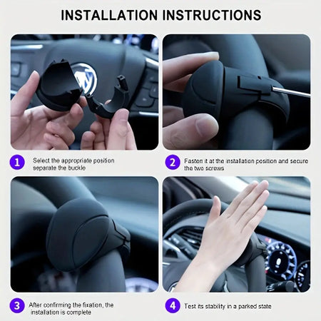 Silicone Steering Wheel Push Ball With 360 Rotation One-Hand Assist by InterCyprus Trading Ltd