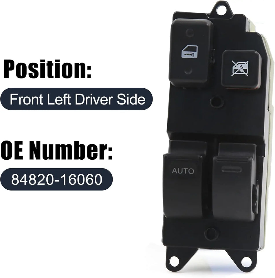 Prepínač elektrických okien pre Toyota Starlet MR2 Camry Hilux Tacoma Land Cruiser 4Runner Tercel 84820-16060, ľavostranné riadenie