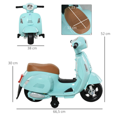 HOMCOM Vespa Licensed Kids Electric Scooter &ndash; Headlight Horn