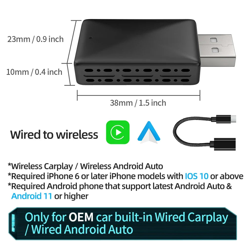 AKAMATE CarPlay Dongle - Wireless CarPlay Android Auto CP200