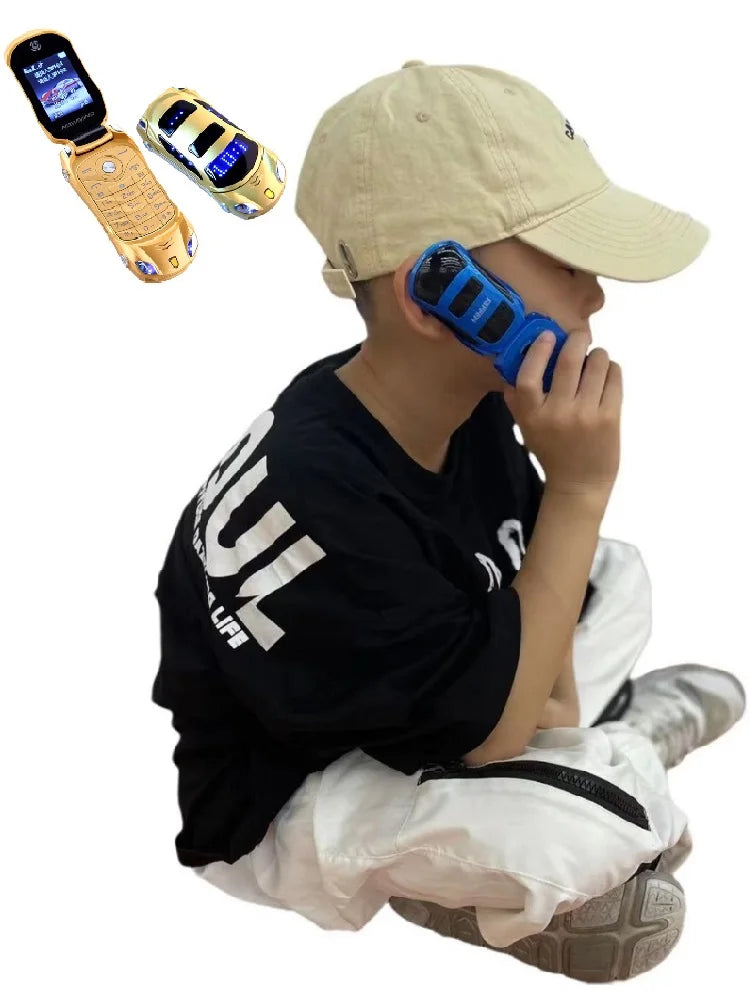 Mini Folding Kids Phone Dual SIM Toy &ndash; LED Lights Fun