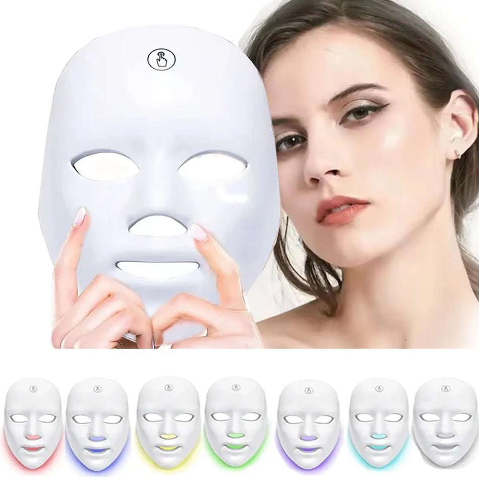 LED 7 Colors Facial Mask Photodynamic Therapy &ndash; Rechargeable