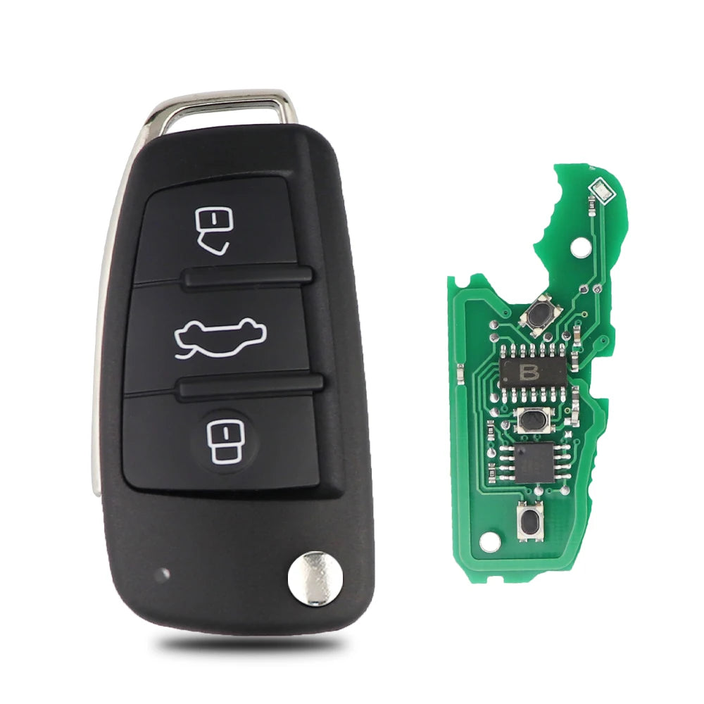 High-Quality 315/433Mhz Audi Remote Car Key ID48 for Q7 B7 Q3 A3 TT A2 A8 A6 A6L A4 S5 C5 C6 B6 A4L A5 Q5 S RS Models - Uncut Blade, No Logo