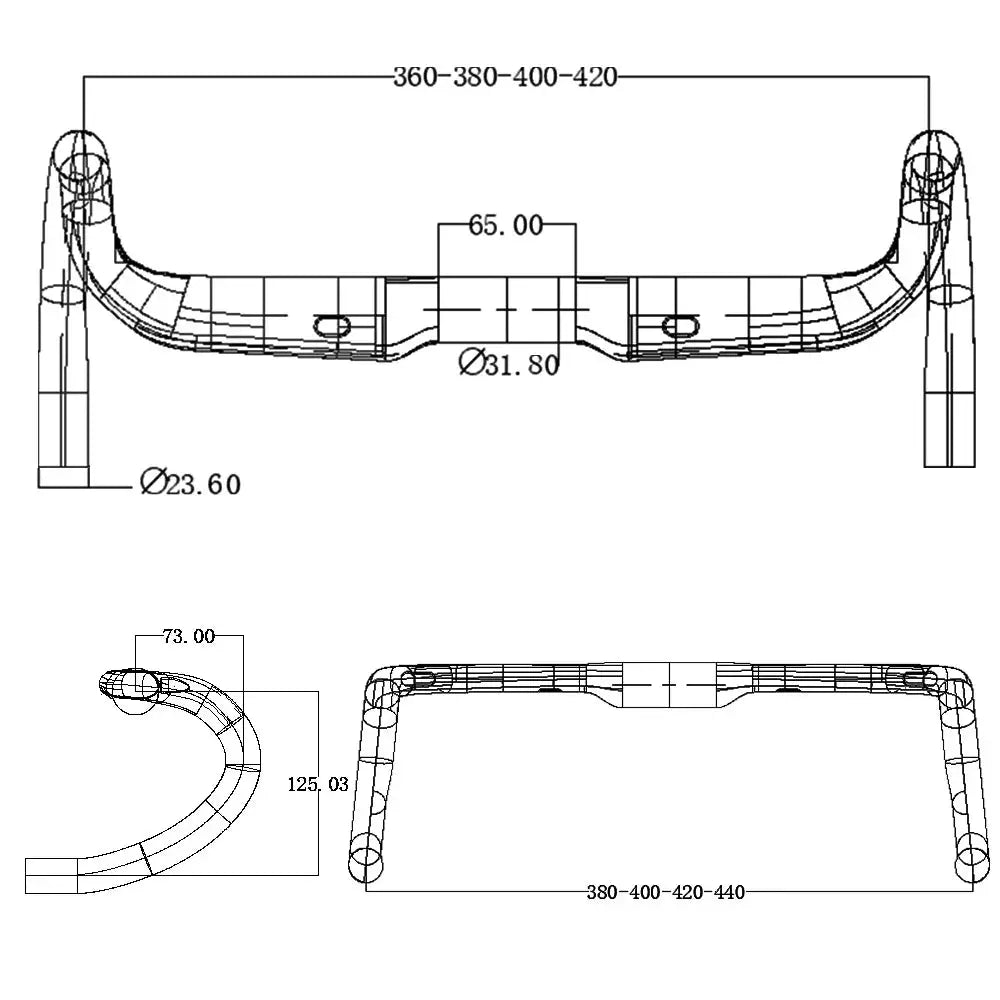 BALUGOE Full Internal Wiring Road Bike Handle Bar Full Carbon Road Bicycle Handlebar Professional Competition Carbon Fiber Bar by InterCyprus Trading Ltd