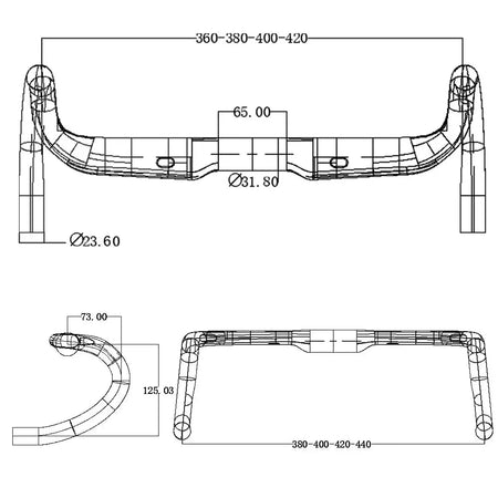 BALUGOE Full Internal Wiring Road Bike Handle Bar Full Carbon Road Bicycle Handlebar Professional Competition Carbon Fiber Bar by InterCyprus Trading Ltd