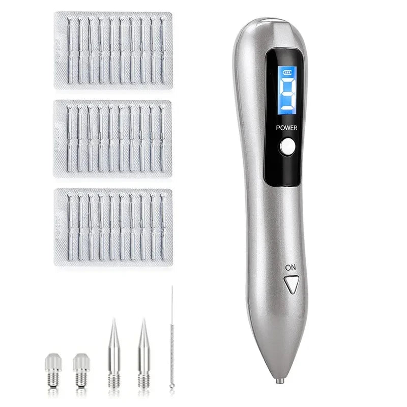 Skin Tag Remover LED Plasma Pen &ndash; Safe Quick Spot Removal Silver