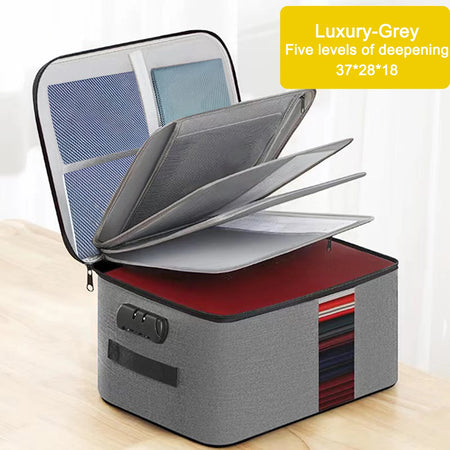 5-Layers Document Case With Lock File Organizer &ndash; Secure 5l withlock Grey