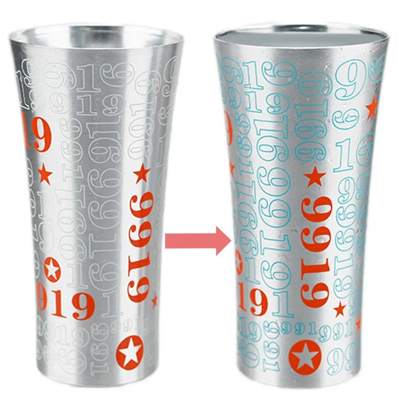 Color Changing Aluminum Beer Cup - Hammered Travel Mug