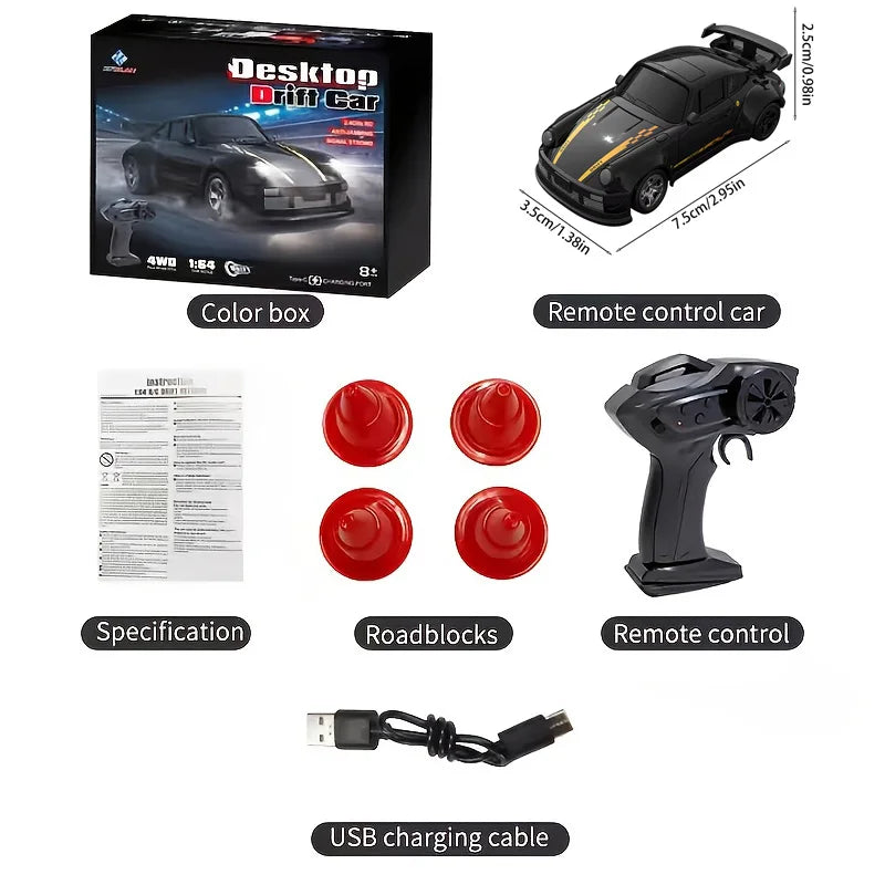 KF20 1:64 RC Drift Car &ndash; Four-Wheel High-Speed Power KF20-Black / CHINA