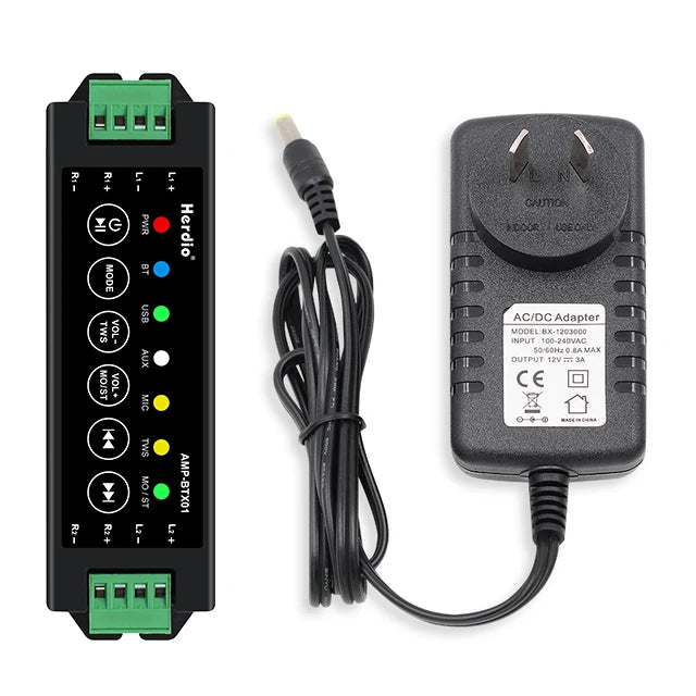 Herdio 4-Way Bluetooth &amp; Aux Mini Amplifier for Home Speakers AU plug / CN