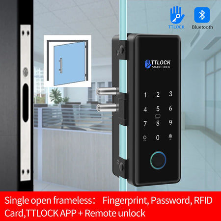Bluetooth TTLOCK Glass Door Lock &ndash; Biometric Access single-frameless