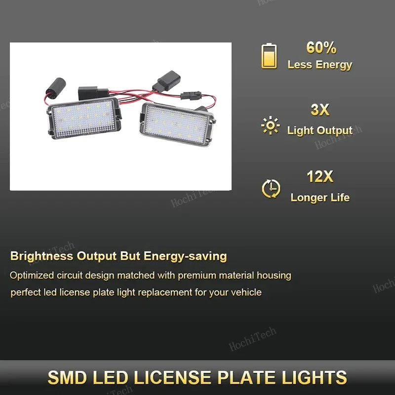 Lámparas de matrícula LED para SEAT Altea León Córdoba Ibiza 6K 6L 1M 5P