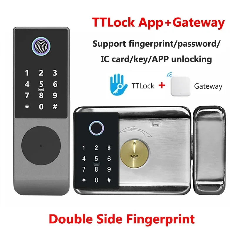 TTLock WIFI Double Side Fingerprint Lock - IP66 Waterproof Double-TTLockGateway