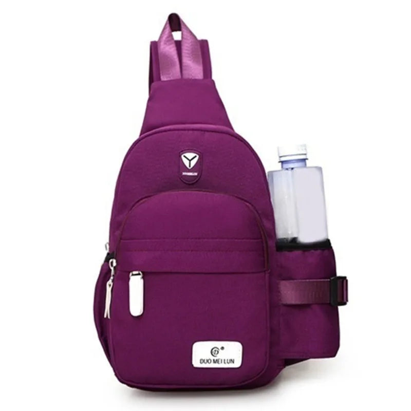 Versatile Unisex Oxford Chest Bag for Outdoor Adventures Purple