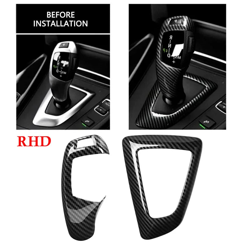 BMW 1-4 Serisi için Vites Paneli Çerçeve Trim ABS Plastik Karbon Fiber Görünüm