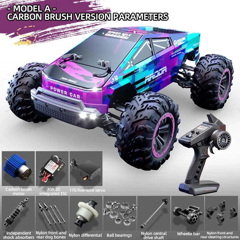 C8821 RC Car &ndash; 4WD Off Road Climbing With LED Lights A Brushed Purple