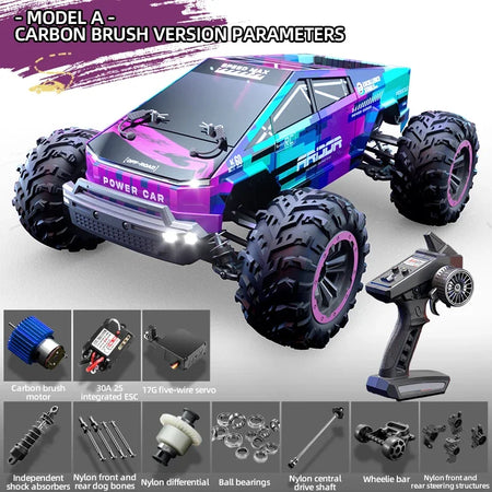 C8821 RC Car &ndash; 4WD Off Road Climbing With LED Lights A Brushed Purple