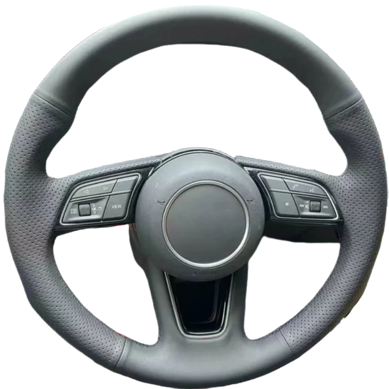 Housse de volant en cuir anti-dérapante pour Audi A3 A4 A5 Q7