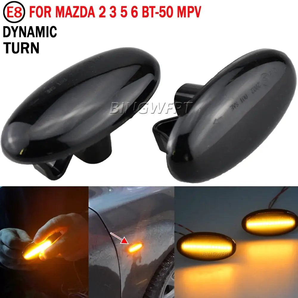 For MAZDA 2 3 5 6 BT-50 MPV II Turn Signal Side Marker Light LED Dynamic Flasher Repeater Blinker 2006 2007 2008 2009 2010 by InterCyprus Trading Ltd