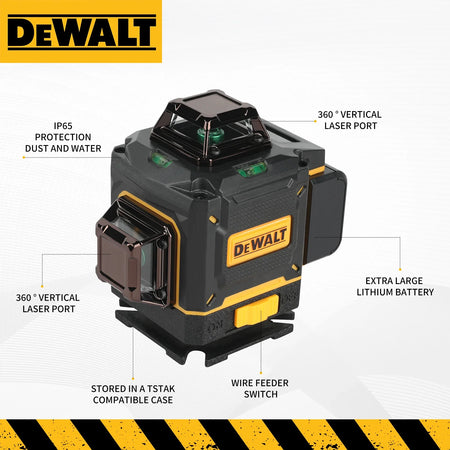 DEWALT 4 Sides 360 Degree Vertical Laser Level &ndash; Green Beam