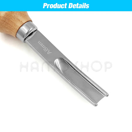 Handcrafted Leather Edge Beveler Tool with Wooden Handle