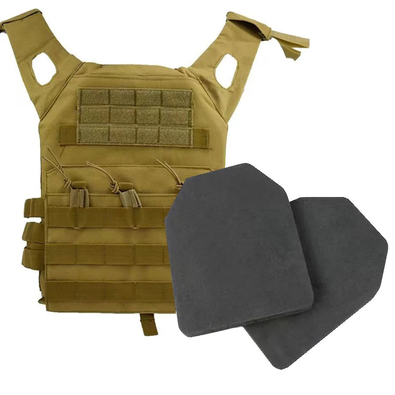 JPC Molle Plate Carrier Vest - Lightweight EVA Foam Board Brown