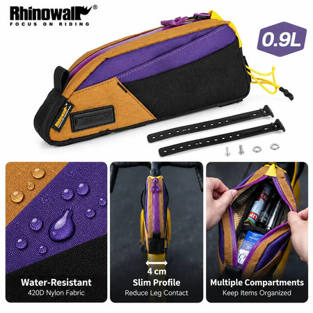 Rhinowalk Bicycle Frame Bag Cycling Frame Bag With Multi-Pocket Strap Or Bolt Mount For MTB Road Bike Storage Backpacking by InterCyprus Trading Ltd
