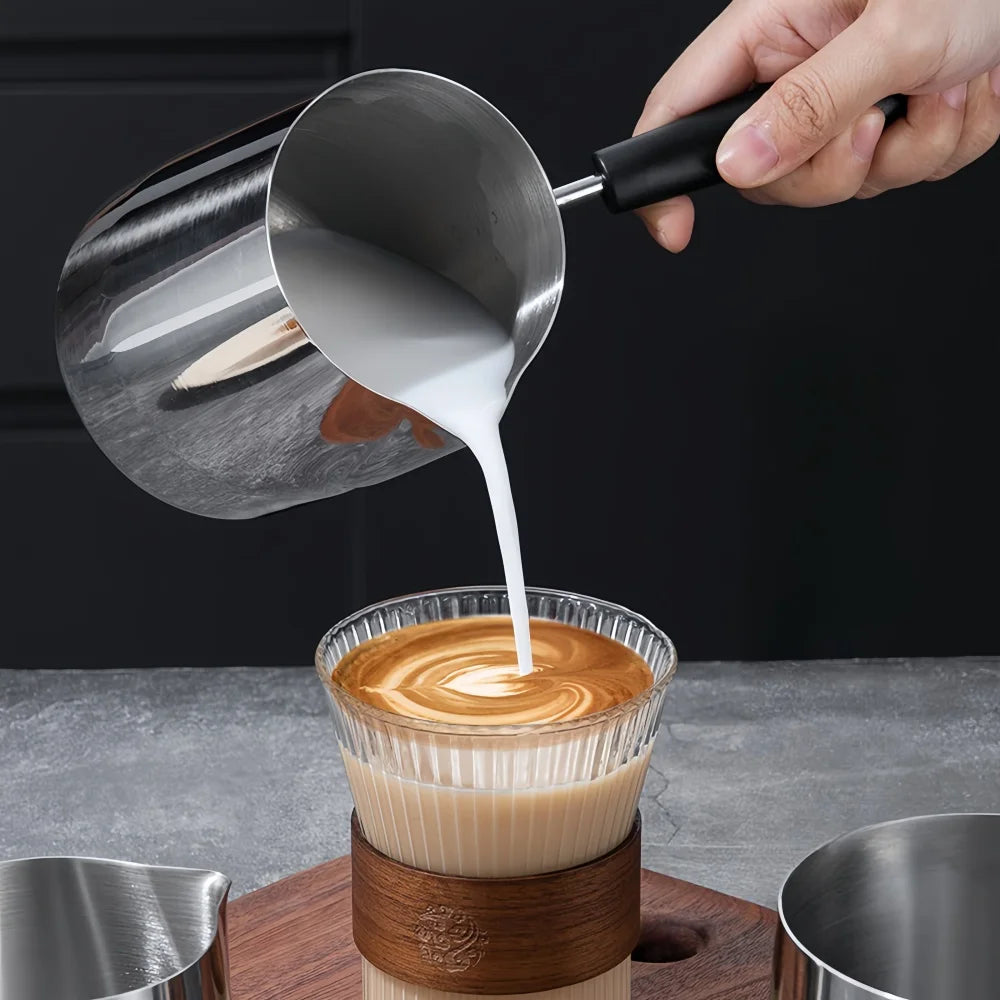Coffee Milk Frothing Pitcher &ndash; Premium 304 Stainless Steel Design