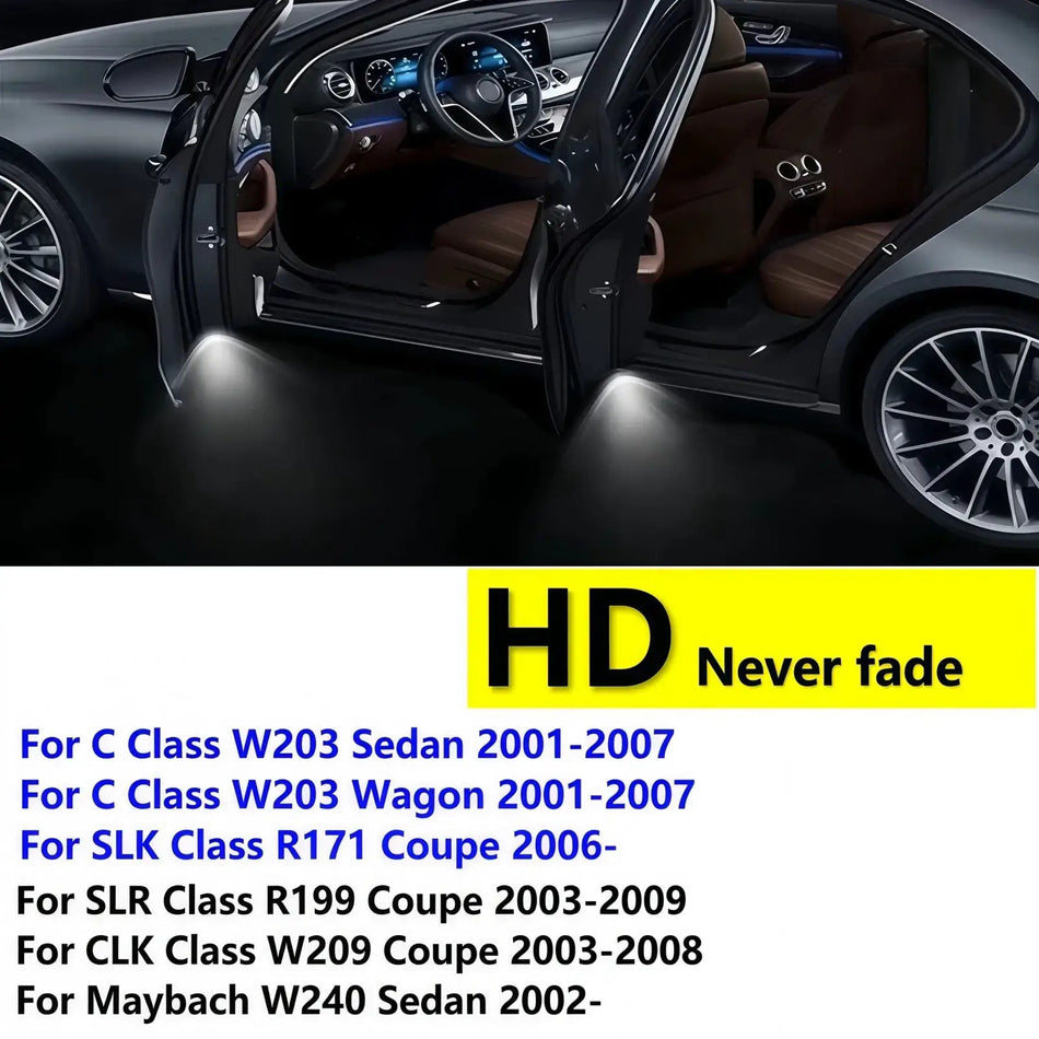 HD W203 W240 W209 R199 C SLK CLK SLR Class Coupe LED Car Door Projector Ghost Shadow Welcome Light Accessories For Mercedes Benz by InterCyprus Trading Ltd