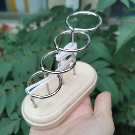 Wooden Threading Rope Loop Puzzle LuBan Lock &ndash; Brain Teaser