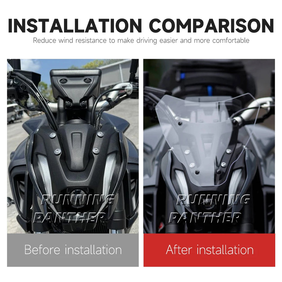 Motosikla vēja sargs caurspīdīgs akrils Yamaha MT-07