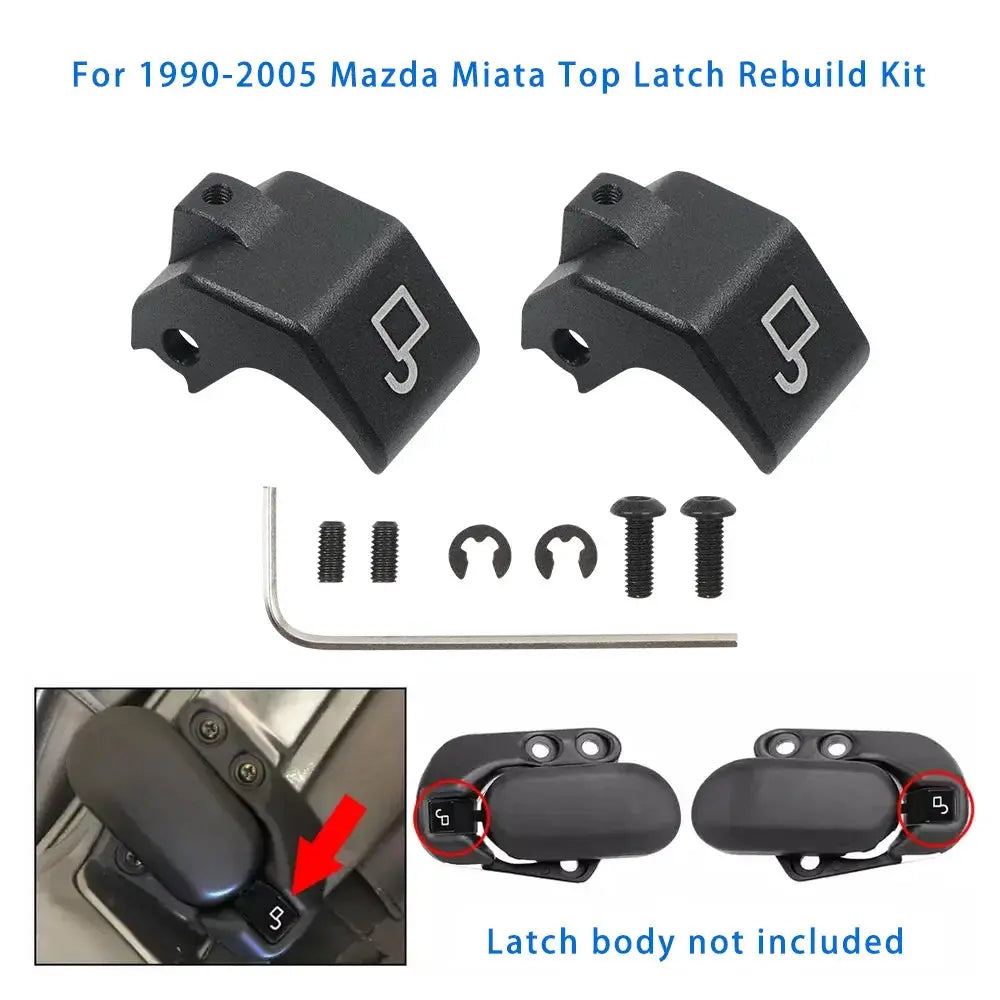 2 Door Top Latch Rebuild Kit For 1990-2005 Mazda Miata MX-5 Convertibles Black/Red by InterCyprus Trading Ltd