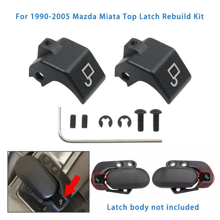 2 Door Top Latch Rebuild Kit For 1990-2005 Mazda Miata MX-5 Convertibles Black/Red by InterCyprus Trading Ltd