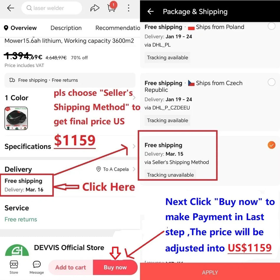 DEVVIS E1600T Pametni Robot Kosilica za Travu, 15.6Ah Baterija