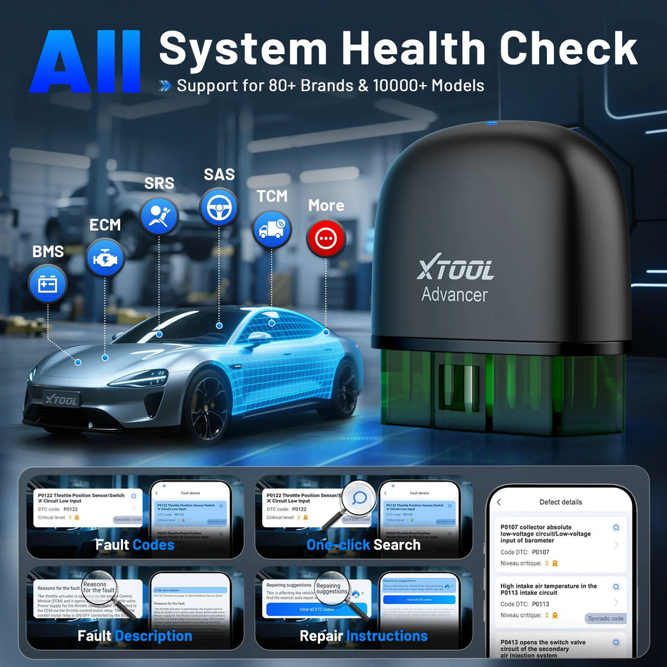 OBD2 Bluetooth-Scanner für alle Systeme, XTOOL AD20Pro, Öl-Reset, kostenlose Updates