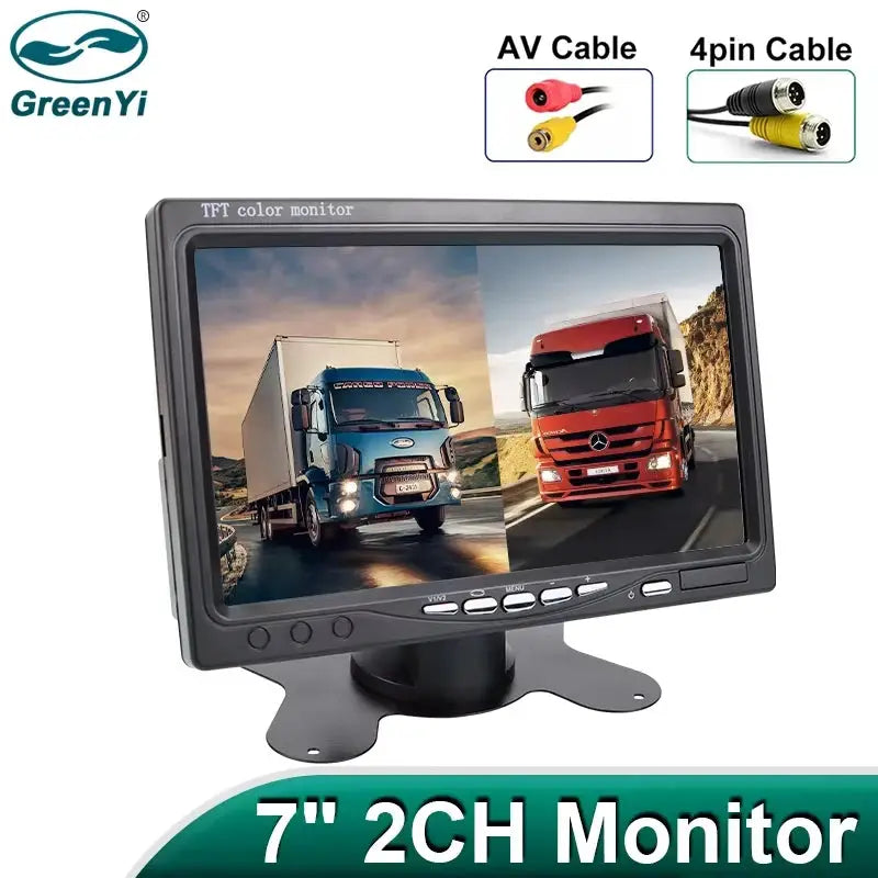 7 Inch AHD IPS Parking Monitor 2 Channel, Metal Case, 1024x600 for Vehicles by InterCyprus Trading Ltd