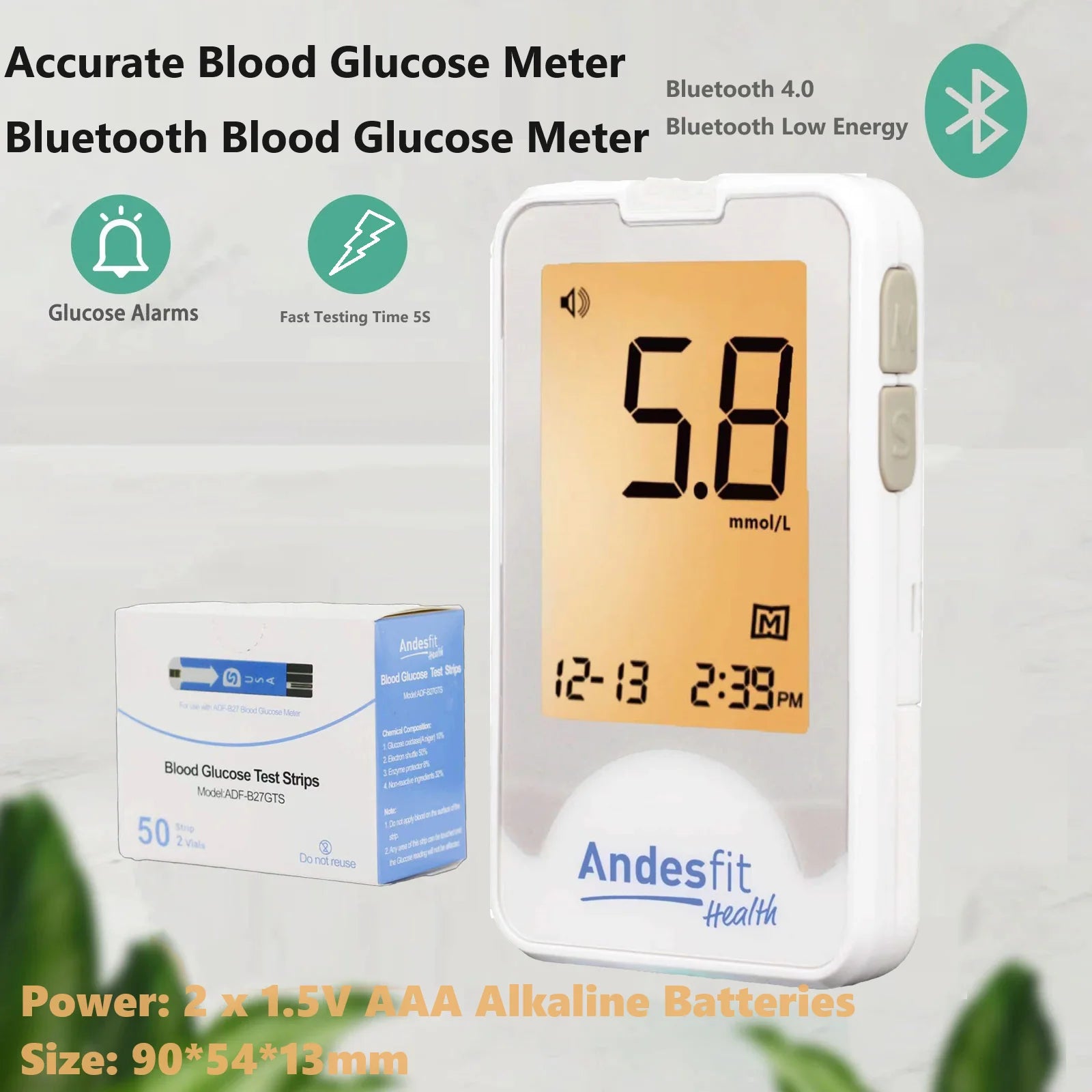 Schbit Wireless Bluetooth Blood Glucose Meter &ndash; Quick and Accurate Measurements